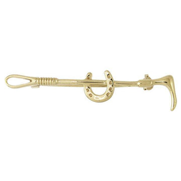 Horseshoe Riding Crop Vermeil Brooch VBC078 - Jewelry